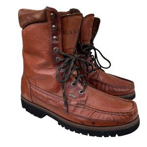 ROCKY Men’s Field Boot Leather Work GoreTex Kangaroo Leather Brown (Wide)